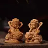 Atacado Buxo Tuia Estátuas de Buda Escultura em Madeira Maciça Entrada de Casa Estátua de Adoração Estátuas de Buda Manjushri e Samantabhadra