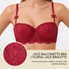 Sutiã Meia Taça Sexy Zeriluna de Renda Floral Confortável Respirável Amigo da Pele Justo Sutiã Push-up Sexy