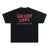 Camiseta de Algodón Puro Estampada con Letras Gallery Dept de Manga Corta Estilo Japonés y Coreano Unisex Talla Grande