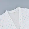 2026 Cruzando Fronteras Europeo y Americano Otoño e Invierno Casual Blanco Estampado de Corazón Manga Larga Falda Corta para Mujer Conjunto de Dos Piezas Pijama Ropa de Casa