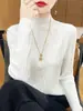 Tejido de Punto de Cuello Alto a Media Altura con Textura de Corteza de Árbol, Nuevo Tejido de Punto de Manga Larga Otoño e Invierno para Mujer, Elegante Camiseta Básica