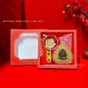 Nuevo Colgante de Hoja de Bodhi de Buda Zodiacal Oro Puro 999 12 Signos del Zodiaco Pegatinas para Teléfono Móvil Set de Caja de Regalo Venta al por Mayor