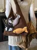 Bolso de Felpa Otoño e Invierno 2025 Nueva Moda Estilo Perezoso Artístico Bolso de Hombro para Mujer Gran Capacidad Bolso Casual para Viajes Tendencia
