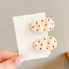 Dulces Pasadores de Lunares para Niñas, Pasadores Ovalados de Colores Dulces Estilo Coreano para Niñas, Pinzas de Pato para Flequillo de Bebé