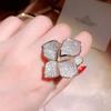 Anillo de flores para mujer, moda, personalidad exagerada, apertura de nicho, diseño de estilo frío, ligero, lujo, exquisito, anillo de comida de moda.
