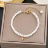 100 Pulseira Europeia e Americana Cor Ouro 18k Aço Titânio Livre de Cor Feminina Simples Combina com Tudo Elegante Ins Moda Personalizada Joia de Mão