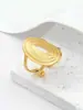 Novo Anel de Aço Inoxidável com Rosto Largo Exquisito e Ouro 18K, Personalidade e Elegância Estilo Francês, Anel Aberto para Comércio Exterior Transfronteiriço Atacado
