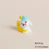 Resina Fofo Desenho Animado Tridimensional Cachorro Branco Acessório DIY Acessório de Chaveiro Decoração de Mesa Carro Pequeno Ornamento
