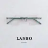 Armazón de Titanio Ultraligero 6.6g Gafas de Prescripción Cuadradas sin Montura para Hombres, Modernas para Caras Grandes, Elegantes Retro de Negocios con Borde Plateado sin Montura