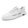2025 Novo Estilo Coreano Tendência Casual Masculino Sapatos Brancos Sapatos de Couro com Painel Primavera Respirável Sapatos Brancos para Homens