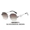 Gafas de Sol Sin Marco de Metal con Borde Cortado en Forma de Serpiente, Gafas de Sol Poligonales, Gafas de Sol de Moda Ins Europeas y Americanas, Modelo Nuevo 2026