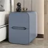 2026 Nueva Mesa de Noche Mini de Madera Maciza con Borde Estrecho para Dormitorio Apartamento Pequeño Ultraestrecha Moderna Simple Lujo Ligero Cuero