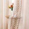 Cortinas Transfronterizas Lino Patrón Geométrico Bordado Estilo Bohemio Cortinas Terminadas Modernas Simples y de Alta Gama