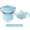 Cubo de almacenamiento de agua para el hogar, cubo grande de plástico engrosado, cubo redondo grande portátil para dormitorio de estudiantes con cubo de ropa resistente a caídas, lavabo
