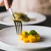 Prato Branco para Comida Ocidental Prato para Bife Cerâmica Porcelana Óssea Padrão Hans Prato Rasos Prato Plano Louça Prato Prato com Logo