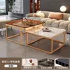 Mesa de centro cuadrada para sala de estar, adecuada para apartamentos pequeños, diseño moderno simple, estilo de lujo, mesa de centro pequeña de vidrio templado de moda