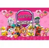 Tela de Fondo para Cumpleaños de Patrulla Canina Transfronteriza Suministros de Decoración para Fiesta Festiva Props para Montaje de Escena Patrulla Canina