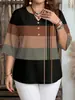 Ropa de Mujer Tallas Grandes Transfronteriza Europea y Americana 2026 Verano Nueva Camiseta de Manga Corta con Cuello Redondo y Patchwork de Color Sólido Bestseller de Amazon