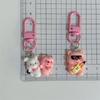 Divertido llavero de cerdito músico de dibujos animados, colgante de cerdito rosa, adorno colgante para mochila escolar de chica estudiante.