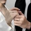 Anillo de Pareja S999 Plata de Ley Par de Anillos de Diseño Nicho 2025 Nuevo Anillo Regalo para Novia