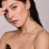 Azúcar Moda Europea y Americana Lujo Ligero Collar de Moda de Perlas de Agua Dulce Acero Inoxidable Hecho a Mano Zircón Lapislázuli Cadena Clavícula