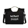 Bolsa Grande de Otoño 2025 para Estudiantes y Viajes Diarios, Bolso Tote de Mano para Mujer, Bolso de Hombro con Bordado de Letras, Bolso Cruzado