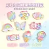Charms de sapato de resina com glitter doce mais vendidos, fivelas de sapato criativas DIY para tamancos, acessórios fofos de desenho animado, borboleta arco-íris