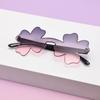 2026 Gafas de Sol Infantiles sin Marco con Forma de Hoja de una Sola Pieza Gafas de Sol Jelly Clover para Bebé Gafas Infantiles de Caramelo Europeas y Americanas