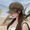 Boina para Mujer 2025 Nueva Moda Coreana Versátil Circunferencia de Cabeza Grande Sombrero Octagonal Adelgazante Facial Sombrero de Boina de Pintor Primavera y Otoño