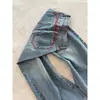 Jeans de Mezclilla Lavada Bordados Talla Pequeña para Mujer Estilo Nuevo de Otoño Adelgazantes Holgados Textura de Caña de Bambú Costuras de Contraste Pierna Ancha Pantalones Cimitarra