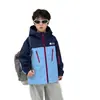 Cortavientos con capucha para niño, nuevo estilo otoño/invierno, chaqueta exterior 3 en 1 para niños, prenda de abrigo cortavientos e impermeable para niños mayores