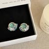 Aretes Pendientes de Mariposa Flor de Piedra Ojo de Gato Degradado Frescos y Versátiles para Mujer Aretes de Moda Dulce para Chicas Dopamina