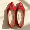 Sapatos Rasos com Tiras Cruzadas Plus Size Feminino 2026 Nova Coleção Primavera/Outono Sapatos Femininos Decote Baixo Bico Fino Moda Sapatos de Salto Baixo Feminino