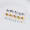 Bandeja de Flor de Oro de 18K que Conserva el Color Plata Calada Espaciadores de Copo de Nieve Incrustados Accesorios para Pulsera Material para Pulseras DIY Joyería