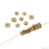 Separador de engranaje de circonita de color con incrustaciones de oro de 18K que conserva el color, espaciador de cuentas hecho a mano, accesorios de joyería para pulsera DIY