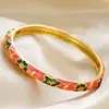 Nuevo Estilo Chino Esmalte Pintado Gota de Aceite Pulsera Abierta de Cobre Atracción Turística Venta Caliente Souvenir Al Por Mayor
