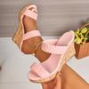 Pantuflas de Cuña para Mujer 2025 Verano Nuevo Exportación Europea y Americana Talla Grande Modernas y Cómodas Zapatos de Suela Gruesa Tacones Altos Venta al por Mayor