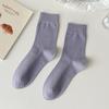 Meias Brancas para Mulheres, Meias de Algodão de Cor Sólida para Outono e Inverno de Cano Médio, Meias Curtas Anti-Odor Cor Macaron, Meias Longas Femininas Estilo Primavera e Outono