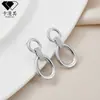 Aretes de Aro de Plata de Ley S925 Bañados en Oro Real con Aguja, para Mujer con Colgante de Circonita, Diseño de Alta Gama, Versátiles