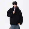 Moletom Cardigan com Capuz e Rebites Pesados Americano para Homens e Mulheres 2025 Inverno Nova Marca de Moda Silhueta Solta Jaqueta de Casal