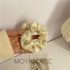 Anel de cabelo do intestino grosso novo tecido de dupla camada malha acessórios para o cabelo elástico estilo japonês e coreano corda de cabelo pastoral floral pó leve cocar de fadas