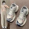 2024 Primavera e Verão Novos Tênis de Papai Femininos Mais Fáceis de Combinar Solado Grosso Leve Corrida Street-Friendly Malha Respirável Casual Sapatos Esportivos