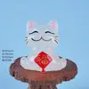 Adorno Luminoso de Gato de la Fortuna de Resina de Moda, Linda Decoración para Escritorio de Oficina, Regalo para Aliviar el Estrés, Figura para el Hogar