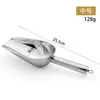 Pala para Hielo para Tiendas de Té de Leche, Pala Integrada Engrosada de Acero Inoxidable para Arroz, Harina, Comida, Té, Palomitas de Maíz, Fondo Plano