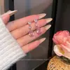 Pendientes de Zirconia Rosa Francesa Super Brillantes, Femeninos, de Alta Gama, Pendientes Únicos, Pendientes de Moda y Versátiles al por Mayor