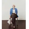 Moda Outono Inicial 2026 Simples de Cintura Alta com Detalhe de Amarração Wide-Leg Versátil Casual Calças Novo Estilo Atacado