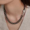Collar de Perlas Heishijia Leopardo Rico de Una Noche Cadena de Lana Otoño e Invierno para Mujer Cadena de Clavícula de Lujo Ligero Elegante Cabeza de Leopardo