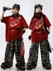 Ropa Urbana de Moda para Niños Hip-Hop Conjunto de Pantalones Cortos Camuflados de Manga Corta para Niños Atrevidos Atuendo de Pasarela para Niñas Hip-Hop