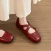 Zapatos First Encounter Season Red para Mujer que Aumentan la Altura 2026 Nuevo Estilo de Verano Zapatos Mary Jane de Ballet Francés para Combinar con Faldas