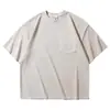AG320 g Camiseta com Patch Velho Lavado Pesado Algodão Puro Marca Edição Grande Estilo Japonês Guia de Chegada Camiseta